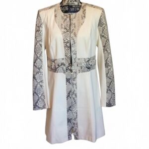 Insight White and Gray Snakeskin Women's Coat
